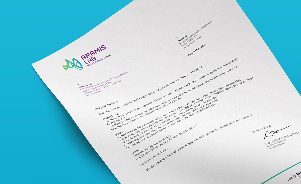 Aramis 研究院品牌VI設計 信紙設計