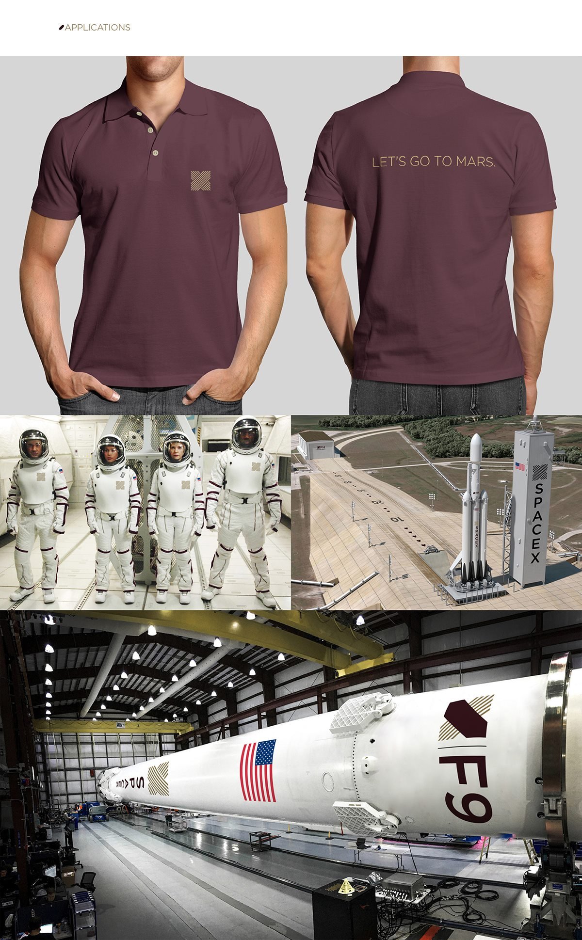 SpaceX美國(guó)航天科技品牌視覺(jué)設(shè)計(jì) 標(biāo)志應(yīng)用展示