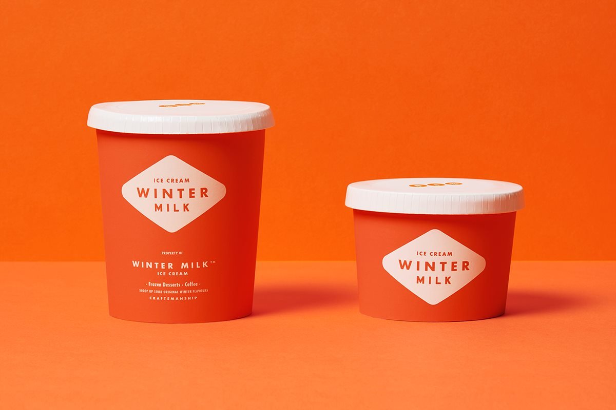 “冬季牛奶”餐飲VI設計 盒裝設計展示