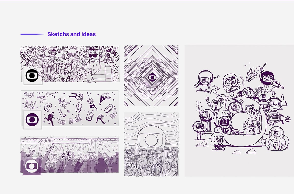 GLOBO插畫創意形象設計 插畫草稿展示