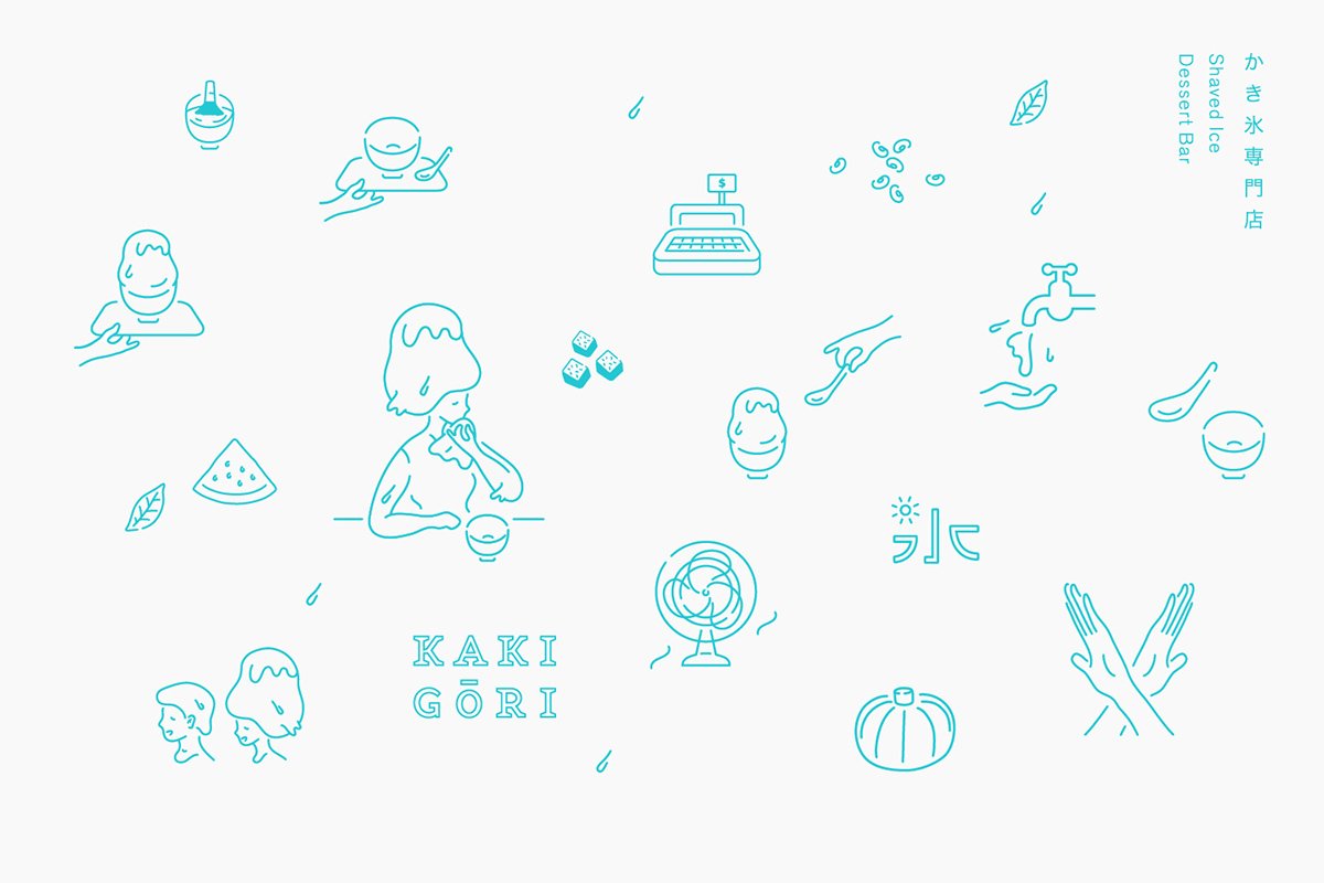 深圳VI設(shè)計 深圳VI策劃 Kakigōri冰淇淋店VI形象 輔助圖形設(shè)計