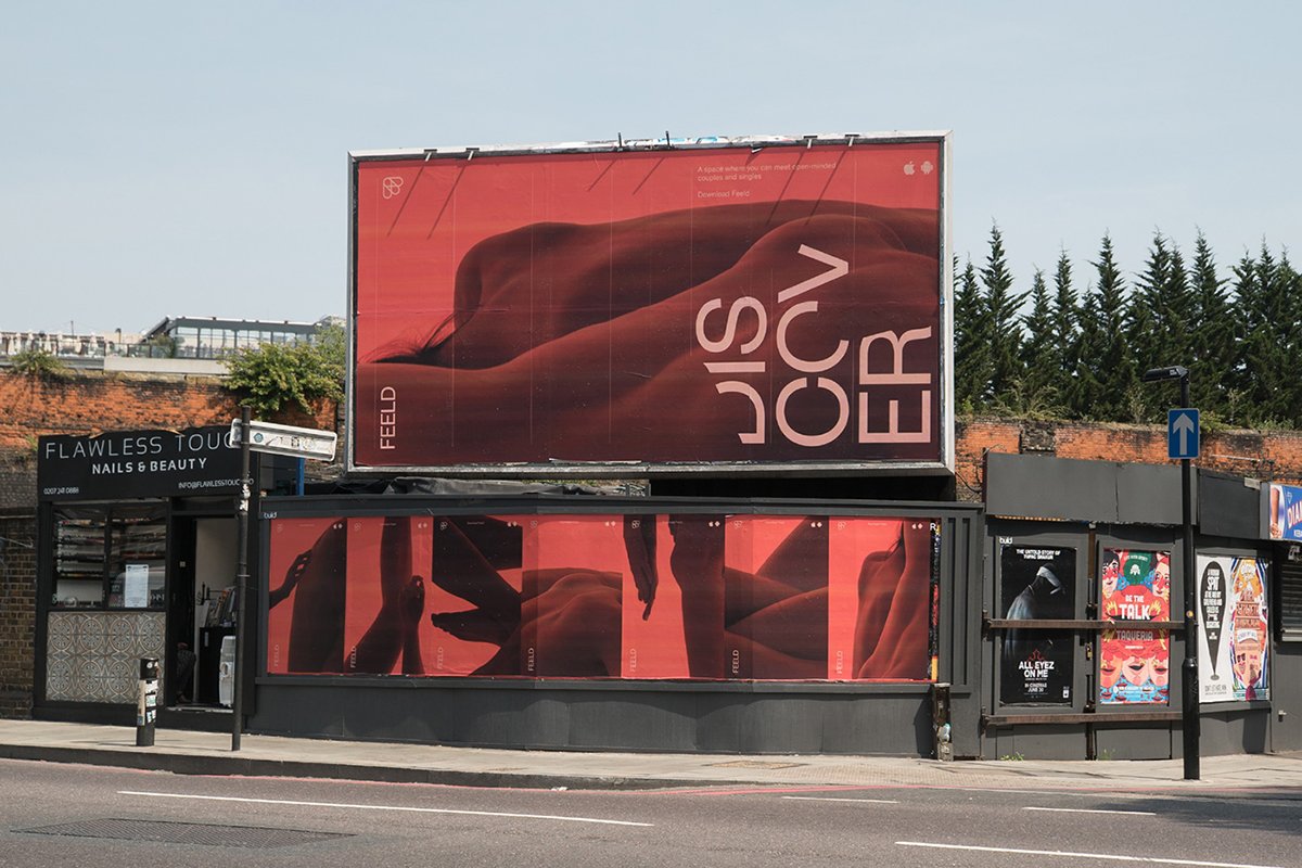 深圳VI設計  深圳VI策劃  Feeld網絡平臺VI設計  高炮展示