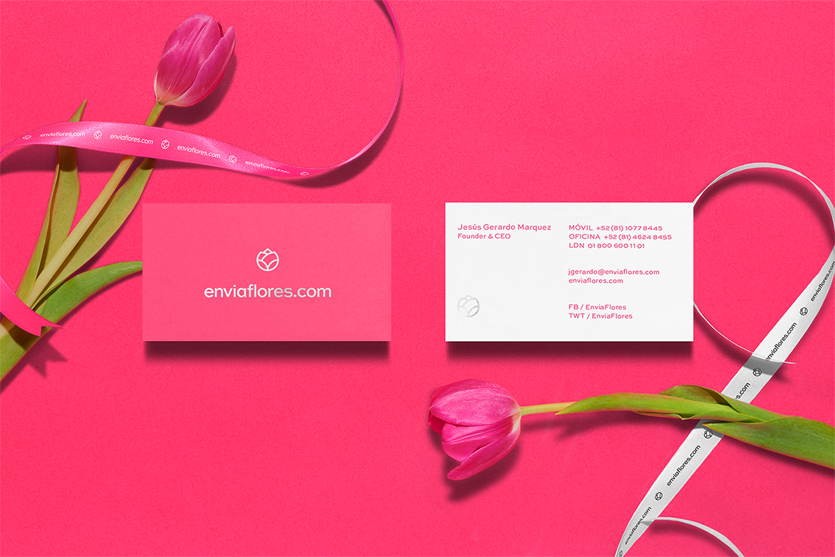 深圳VI設計 深圳VI策劃 Enviaflores花卉商店VI形象設計 名片設計