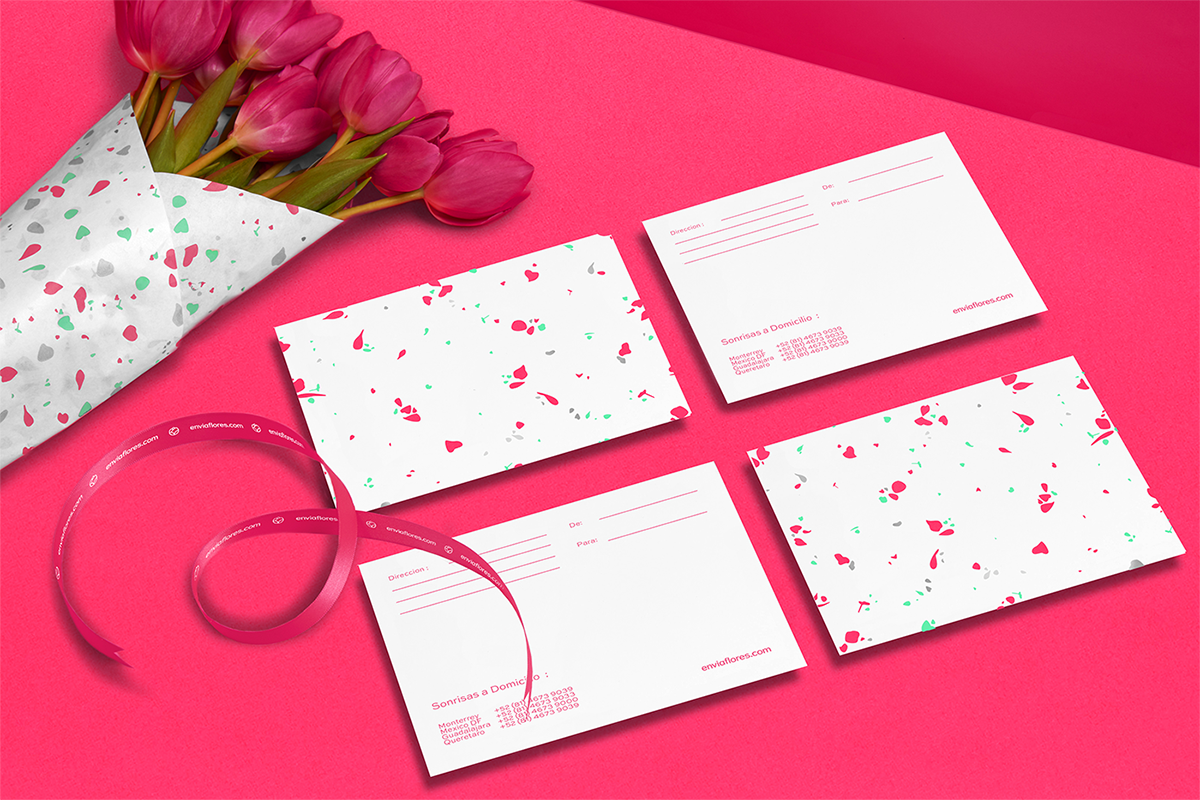 深圳VI設計 深圳VI策劃 Enviaflores花卉商店VI形象設計 信封設計