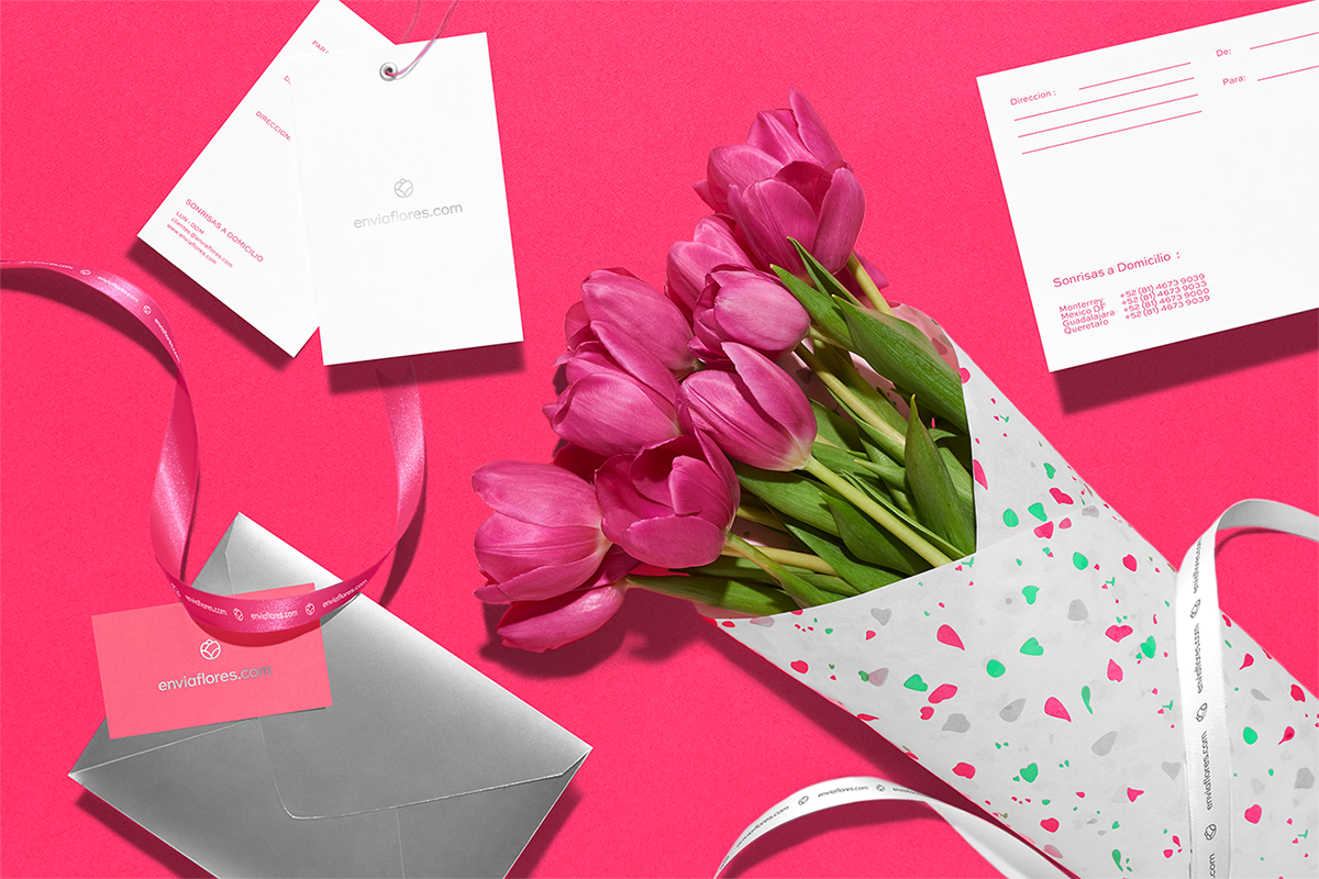 深圳VI設計 深圳VI策劃 Enviaflores花卉商店VI形象設計 包裝設計