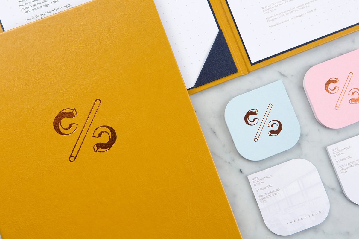 Crux & Co餐飲店品牌vi設(shè)計和logo設(shè)計——字母組合的標(biāo)志設(shè)計，vi設(shè)計，餐飲vi設(shè)計，餐飲品牌vi設(shè)計，logo設(shè)計，品牌標(biāo)識vi設(shè)計，品牌vi設(shè)計，品牌策劃，深圳vi設(shè)計，左右格局