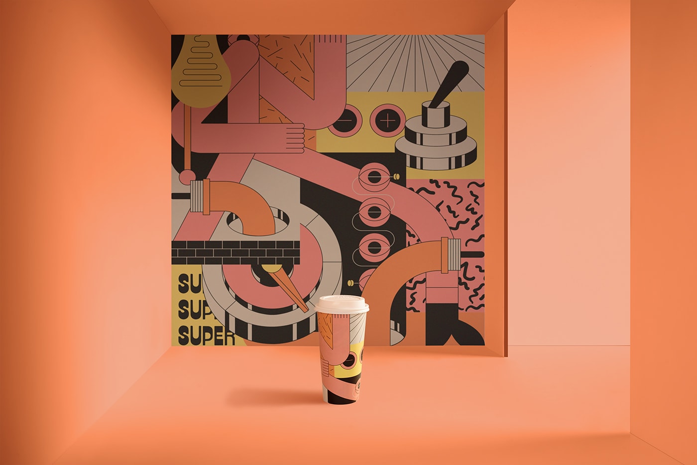 高端Superthing咖啡品牌VI設計 讓品牌戰略落地，餐飲VI設計，餐飲品牌策劃，高端VI設計，深圳VI設計，左右格局