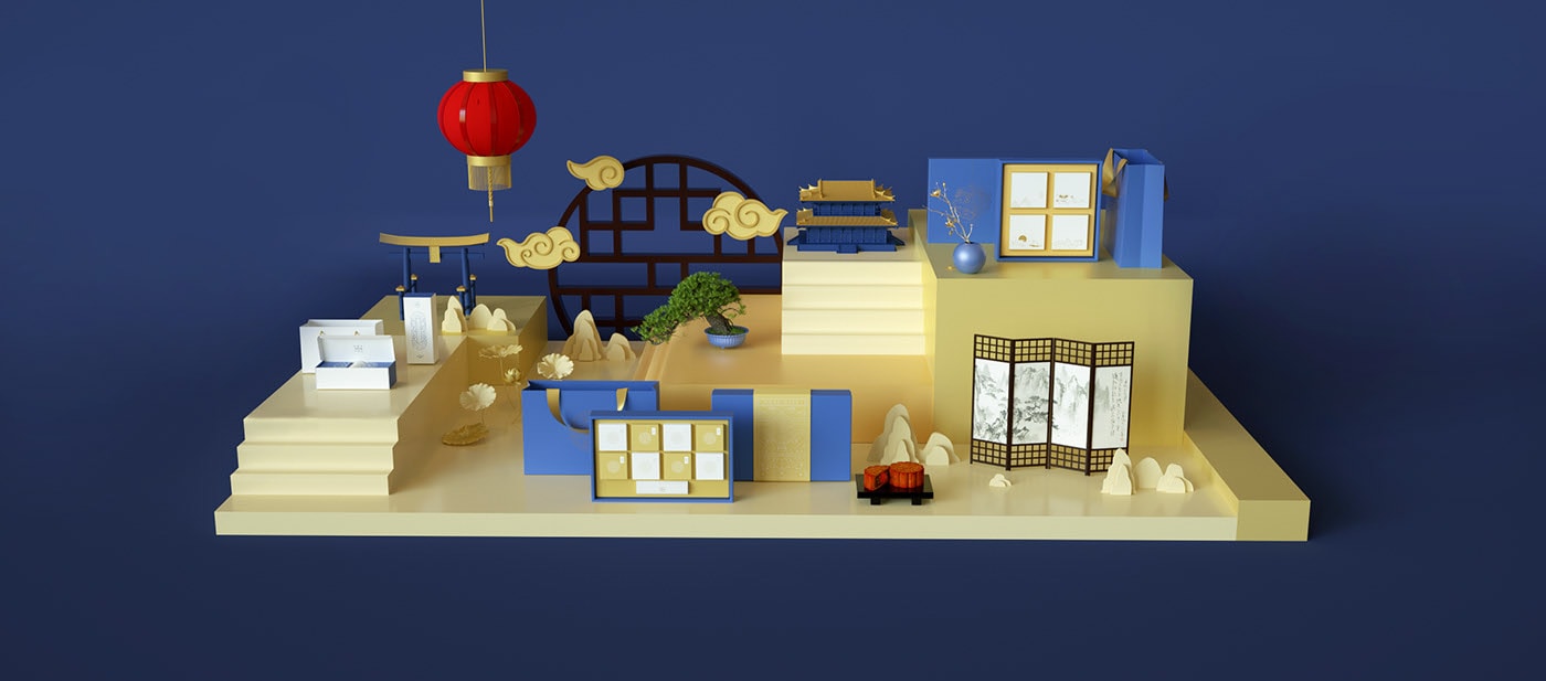 精品越南傳統(tǒng)月餅品牌VI設計——創(chuàng)意插畫包裝設計，食品VI設計，食品包裝設計，深圳VI設計，左右格局