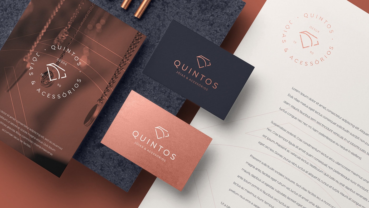 傳統珠寶配飾QUINTOS個性品牌VI設計 珠寶品牌VI設計,高端VI設計,深圳VI設計,左右格局