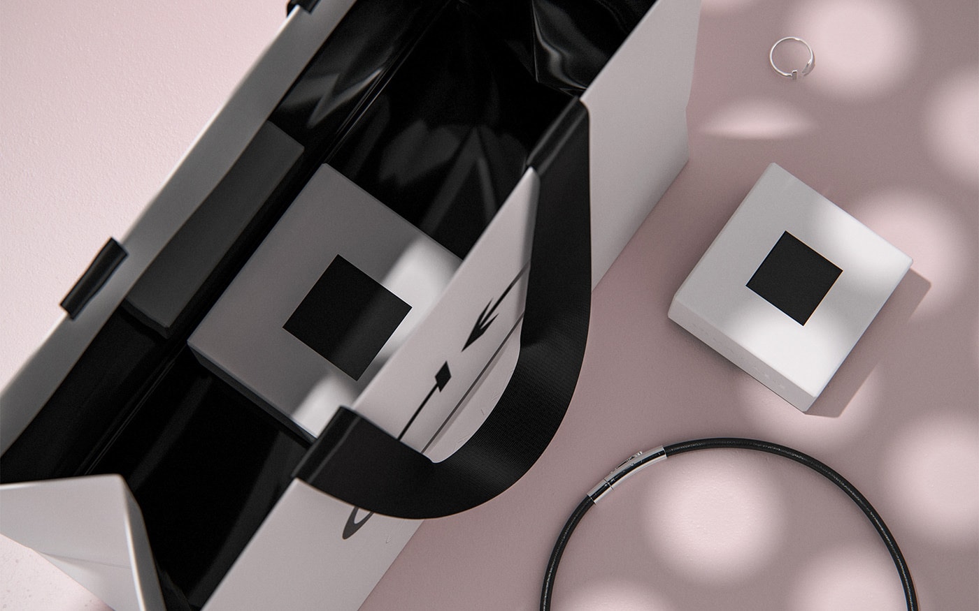 時尚首飾珠寶VI設計塑造簡約包裝形象，珠寶VI設計，珠寶包裝設計，時尚品牌設計，左右格局